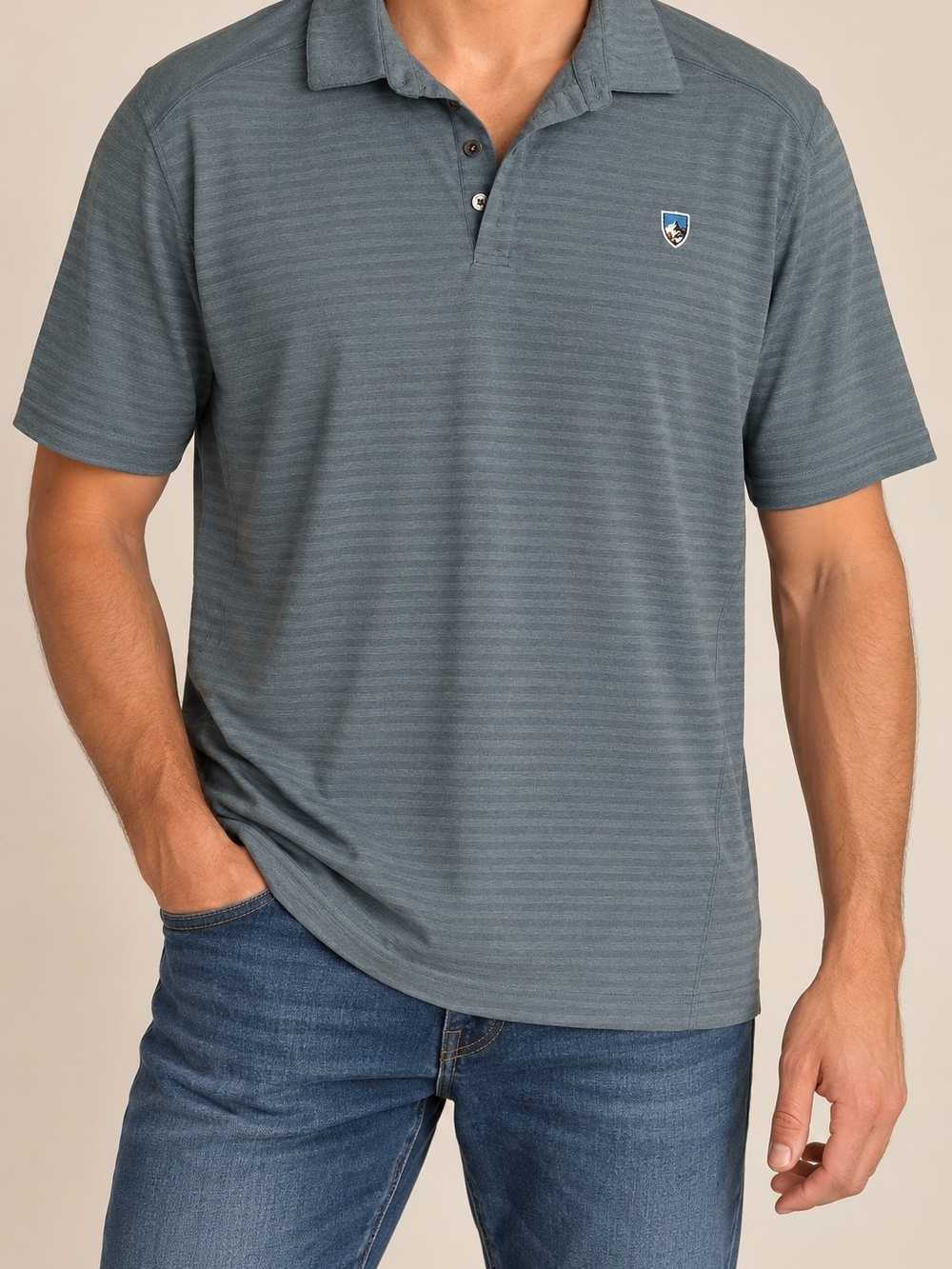 KÜHL Men’s XL Polo Shirt Gray Short Sleeve Performance Outdoor Hiking Travel